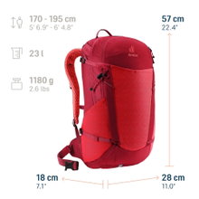 Deuter Wanderrucksack Futura 23 (für Tagestouren, komfortables Tragesystem) rot - 23 Liter